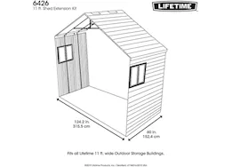 Lifetime 60in extension kit for 11ft sheds (2 windows)