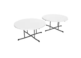 Lifetime 60-Inch Round Commercial Fold-In-Half Tables (2-Pack) - White Granite