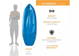 Lifetime Wave 60 Youth Kayak with Paddle - Blue