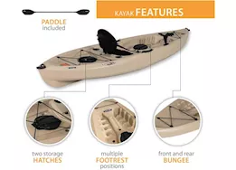 Lifetime tamarack angler 100 sot fishing kayak- tan