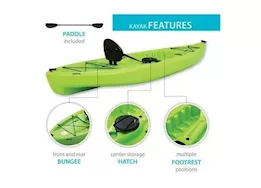 Lifetime Tioga 100 Sit-On-Top Kayak (Paddle Included) – Lime Green