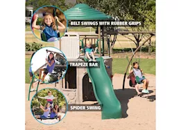 Lifetime adventure tower swing set with spider swing