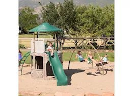 Lifetime adventure tower swing set with spider swing