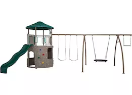 Lifetime adventure tower swing set with spider swing