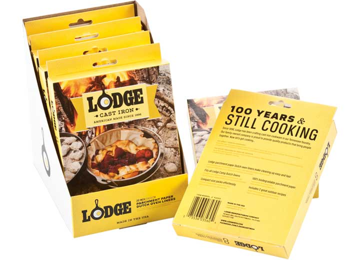 LODGE 20 INCH PARCHMENT PAPER LINERS (8-PACK) FOR LODGE CAMP DUTCH OVENS
