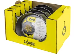 Lodge 12in cast iron snowflake skillet , tray pack of 4
