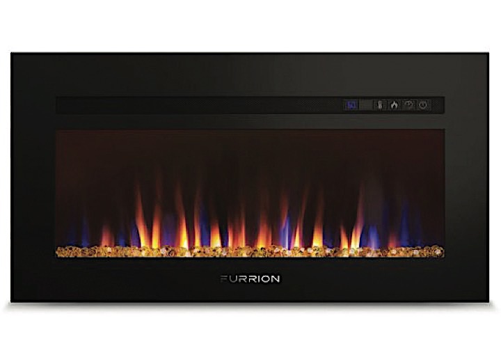 30IN BUILT-IN ELECTRIC FIREPLACE W/CRYSTAL PLATFORM, BLACK