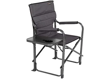 LIPPERT SCOUT DIRECTORS CHAIR WITH SIDE TABLE, DARK GREY
