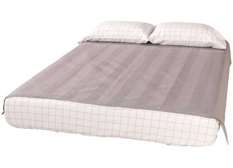 Lippert THOMAS PAYNE MICROFIBER 3-IN-1 TUCKED IN BEDCOVER SET-SHORT QUEEN-GREY CHECKERED