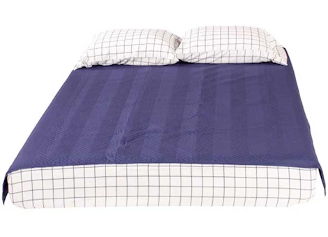 Lippert THOMAS PAYNE MICROFIBER 3-IN-1 TUCKED IN BEDCOVER SET-SHORT QUEEN-NAVY CHECKERED