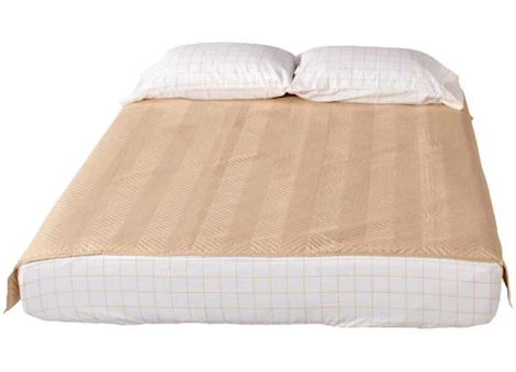Lippert THOMAS PAYNE MICROFIBER 3-IN-1 TUCKED IN BEDCOVER SET-QUEEN-TAN CHECKERED