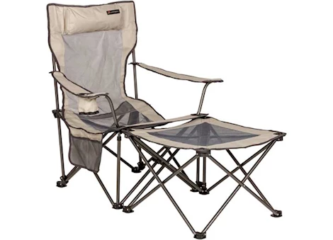 Lippert CAMPFIRE 2 POSITION PADDED RECLINER WITH OTTOMAN, SAND
