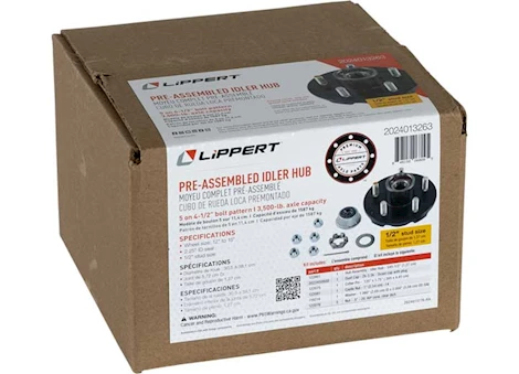 Lippert AP KIT-545 IDLER HUB 3.5K 1/2 STUD COMPLETE PRE GREASED KIT