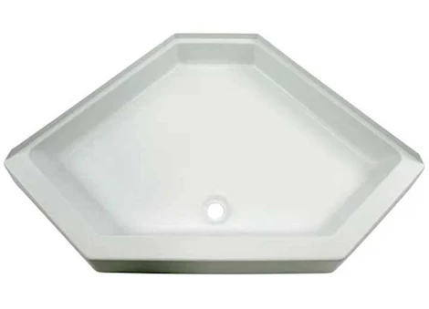 34IN X 34IN NEO ANGLE SHOWER PAN; CENTER DRAIN; 5IN APRON - WHITE