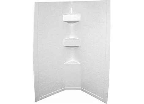 Lippert 32IN X 32IN NEO ANGLE SHOWER SURROUND; PICTURE FRAME FINISH; 68IN TALL - WHITE