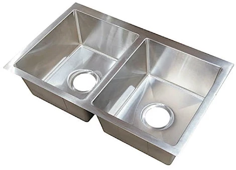 Lippert 27x16x7 double bowl level break sink; r10 corners; stainless steel 304 Main Image
