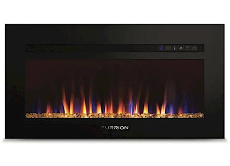 Lippert 30in built-in electric fireplace w/crystal platform, black Main Image