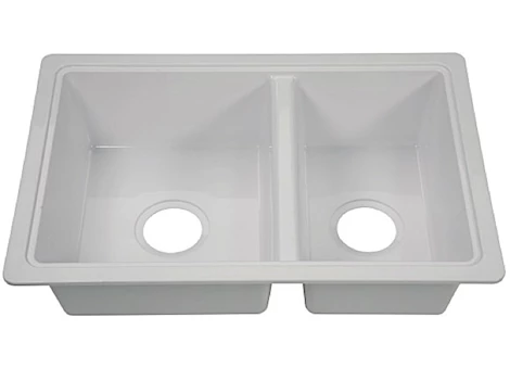 25IN X 17IN DOUBLE BOWL SINK - WHITE