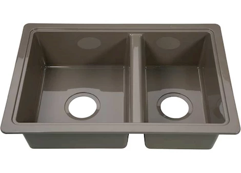 Lippert 25IN X 17IN DOUBLE BOWL SINK - STAINLESS STEEL COLOR