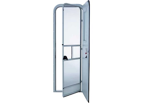 Lippert RV Entry Door - Radius, Right Hand Orientation, 26"W x 78"H, Polar White w/White Window Frame Main Image