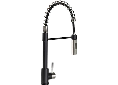 Lippert COILED PULL-DOWN KITCHEN FAUCET - BLACK/STAINLESS STEEL