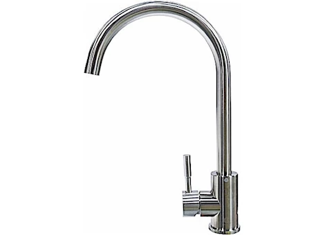 Lippert STAINLESS STEEL CURVED GOOSENECK FAUCET; SINGLE HOLE (RETAIL BOX)