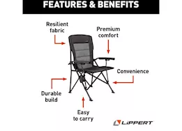Lippert scout outdoor folding chair, dark grey