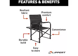 Lippert scout directors chair with side table, dark grey