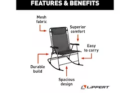 Lippert stargazer outdoor rocking chair, dark grey