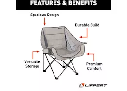 Lippert campfire folding camping chair, sand