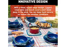 Lippert 3 pc picnic table cover set-patchwork print