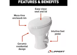 Lippert flow max rv toilet elongated porcelain white