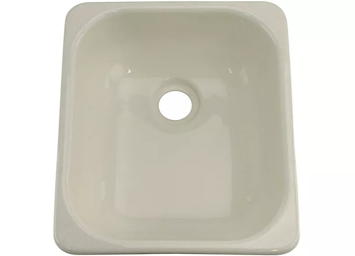 Lippert 13in x 15in outdoor sink; no faucet ledge - parchment