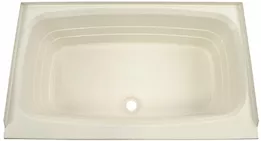 Lippert 24in x 40in bathtub; center drain - parchment