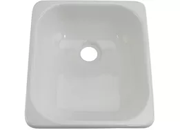 Lippert 13in x 15in outdoor sink; no faucet ledge - white