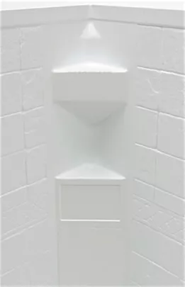 Lippert 34in x 34in neo angle shower surround; slate finish; 68in tall - white
