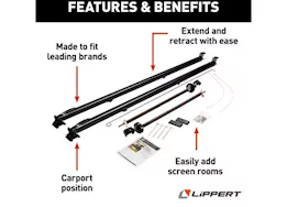 Lippert Universal awning hardware - solera classic long - am kit - black