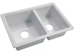 Lippert 25in x 17in double bowl sink - white