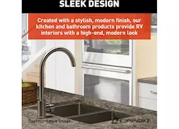 Lippert Stainless steel curved gooseneck faucet; single hole (retail box)