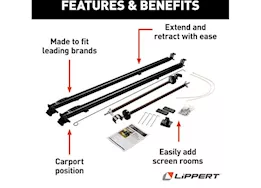 Lippert Universal awning hardware - solera classic short - am kit - black