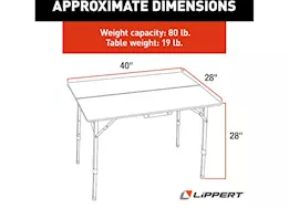 Lippert Bi-fold bamboo adjustable table