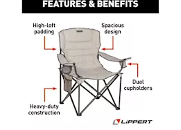 Lippert Campfire mega padded quad chair, sand