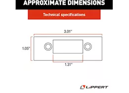 Lippert Standard baggage door edge cover, latch strike