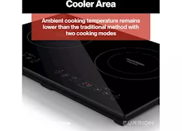 Lippert Furrion cooktop furrion 2-burner rv induction cooktop - 21 in black glass