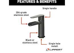 Lippert Waterfall bathroom faucet - stainless steel