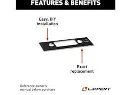 Lippert Standard baggage door edge cover, latch strike