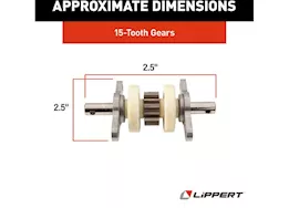Lippert 2.5 x 2.5 gear pack without roll pins assembly