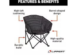 Lippert Campfire padded barrel chair, dark grey