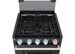 Lippert Furrion 21 in all glass gas range - 2 color led knob - bg with silver handle