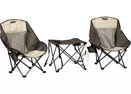 Lippert Campfire 3 piece overlanding chair set, sand/dark grey